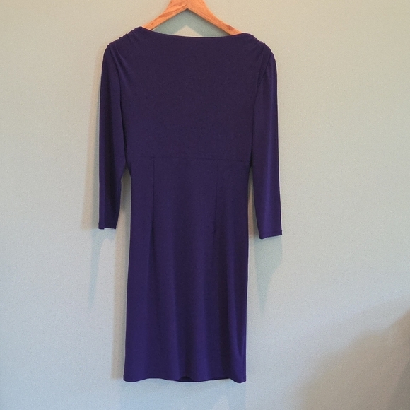 Lauren By Ralph Lauren Form-Fitting Purple Dress Knee-Length Women's Size 6 - Picture 9 of 13